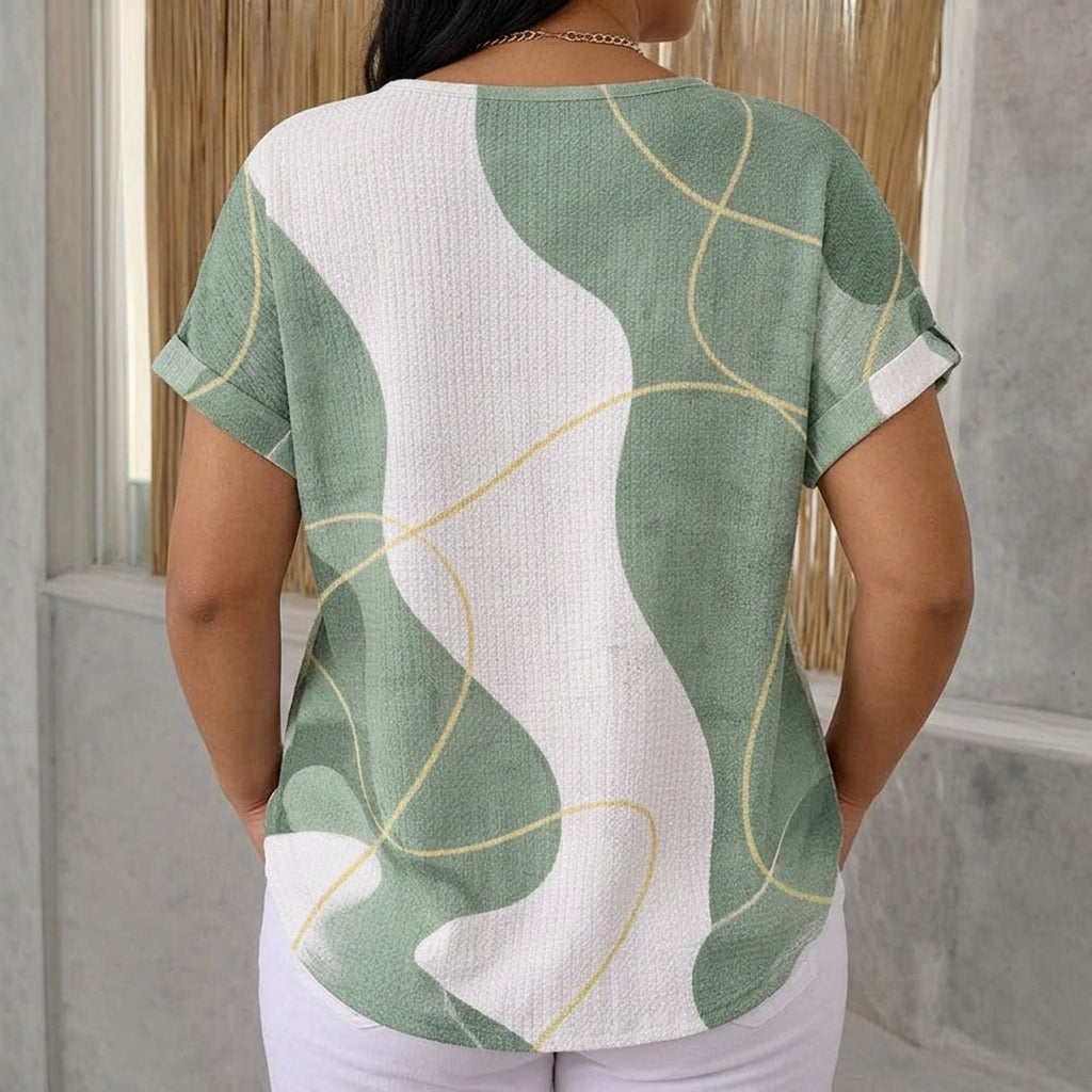Abigail | Blouse Décontractée à Blocs de Couleurs