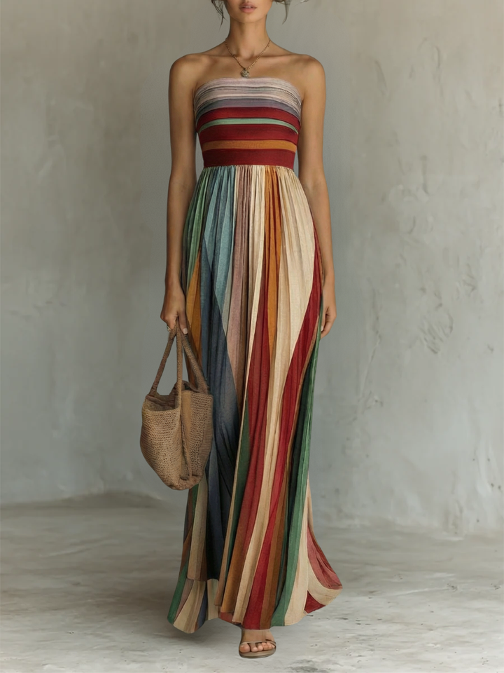 Lina | Robe Maxi Sans Manches Multicolore