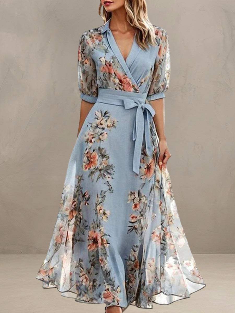 HANNAH | ROBE MIDI D'ÉTÉ AVEC FLEURS