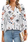 Flora | Blouse Imprimé Floral Sauvage Col V & Boutons Dorés