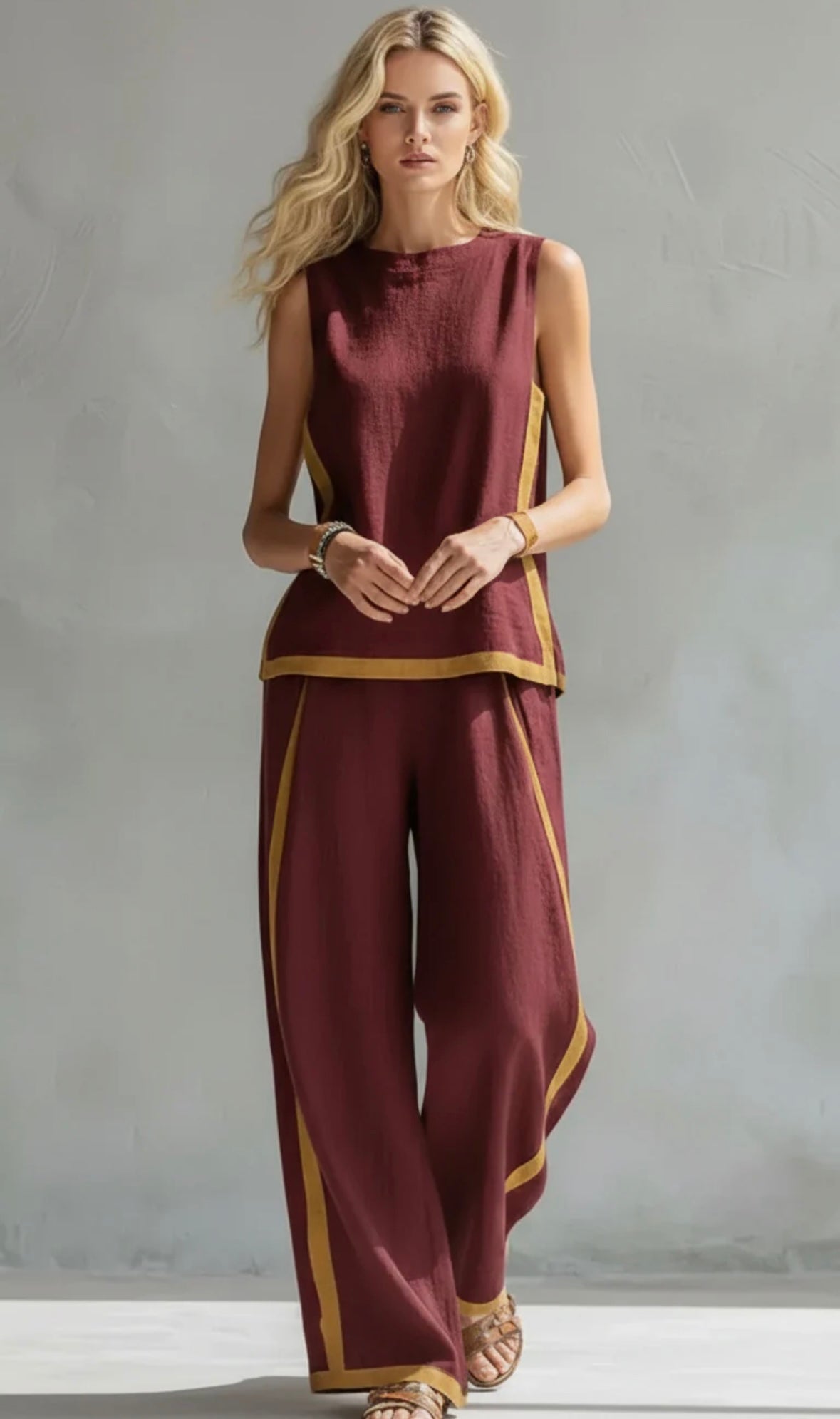 ESSENTIEL - Leila | Ensemble en Coton et Lin Élégant