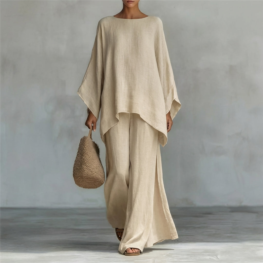 Cristina | Ensemble doux en deux pièces avec manches longues et pantalons larges