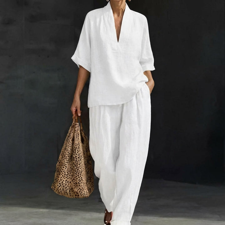Dolores | Haut Henley Relaxed et Pantalon Large Coordonné