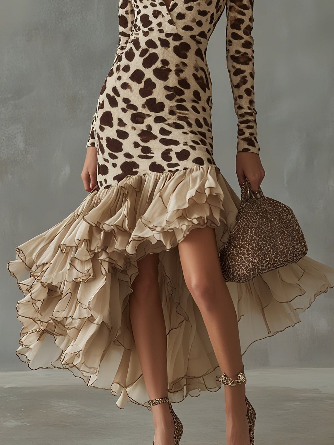 Eleonora · Robe à volants imprimé animal