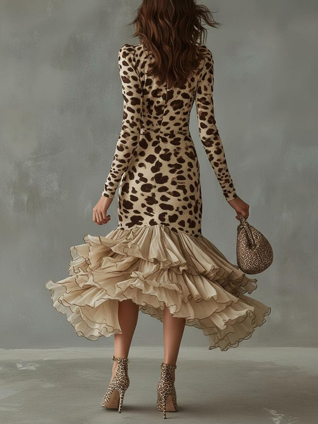 Eleonora · Robe à volants imprimé animal