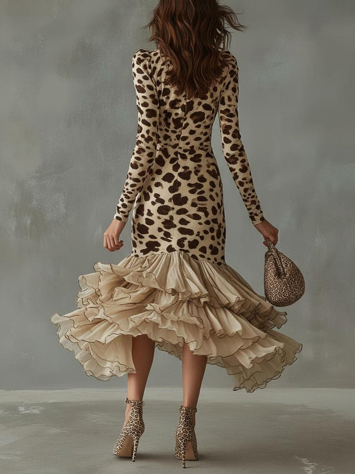 Eleonora · Robe à volants imprimé animal