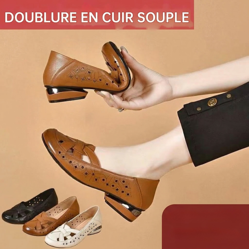 Bea | Chaussures en Cuir à Enfiler avec Détails Découpés