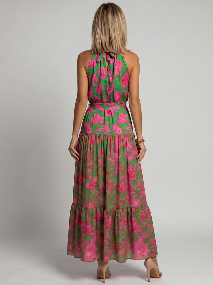 Rowen | Robe Midi à Encolure Halter Drapée