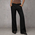 Monclair | Pantalon Large Taille Mi-Haute Coupe Droite & Boutons Décoratifs