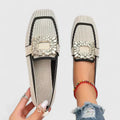 Maylora | Mocassins Plates Mesh & Boucle Strass Carrée