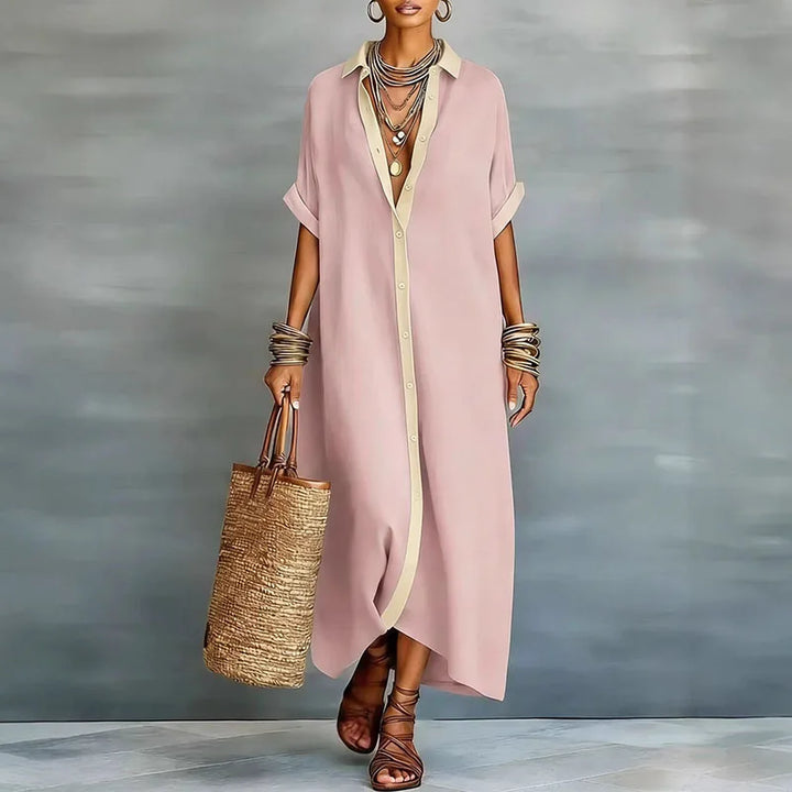 Gemma | Robe Chemise Longue Lin & Col Chemise