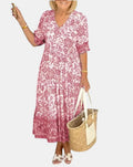 Aria | Robe Florale Élégante avec Décolleté en V