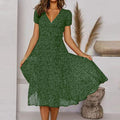Sienna | Robe Midi Col V & Jupe Évasée Fluide