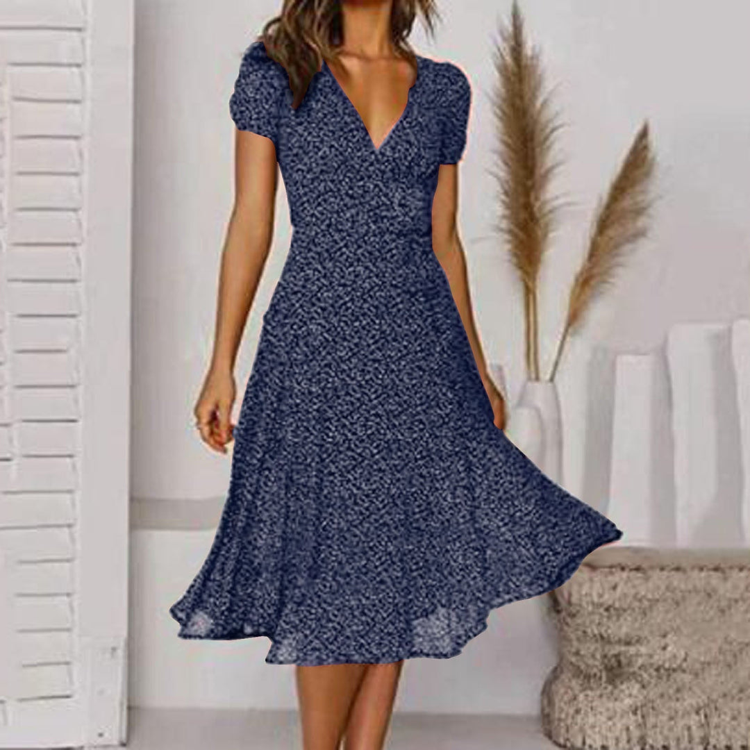 Sienna | Robe Midi Col V & Jupe Évasée Fluide