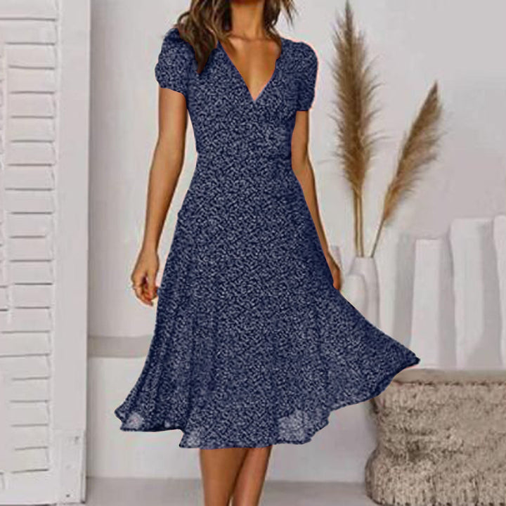 Sienna | Robe Midi Col V & Jupe Évasée Fluide