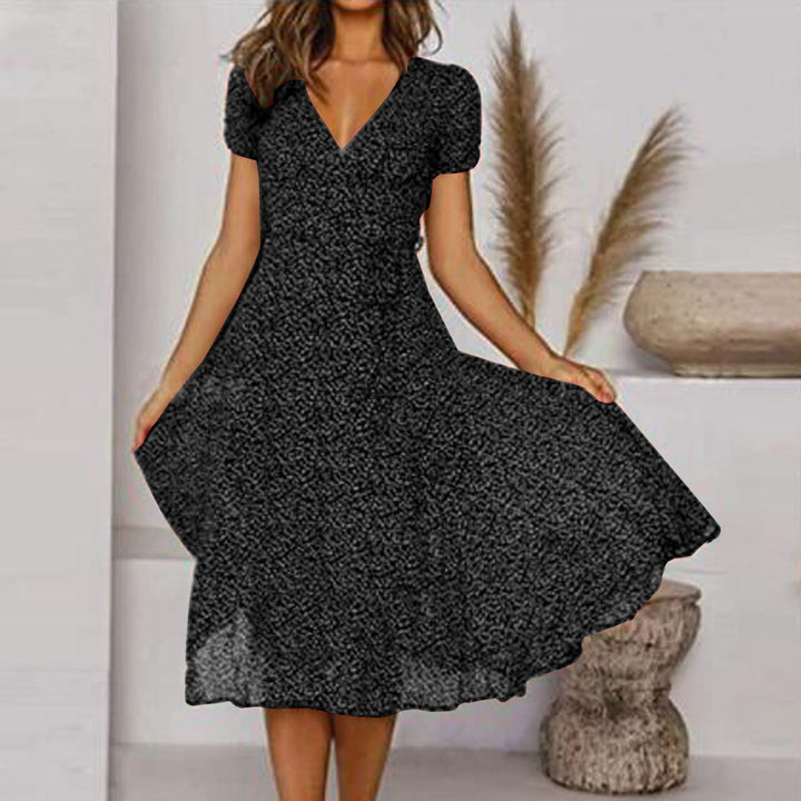Sienna | Robe Midi Col V & Jupe Évasée Fluide