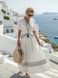 Seren | Robe midi à manches courtes et décolleté en V