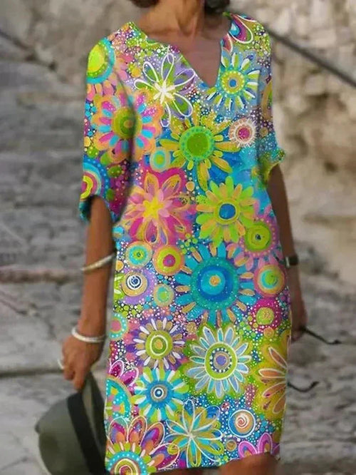 Annie | Robe Midi Fleurie Éclatante