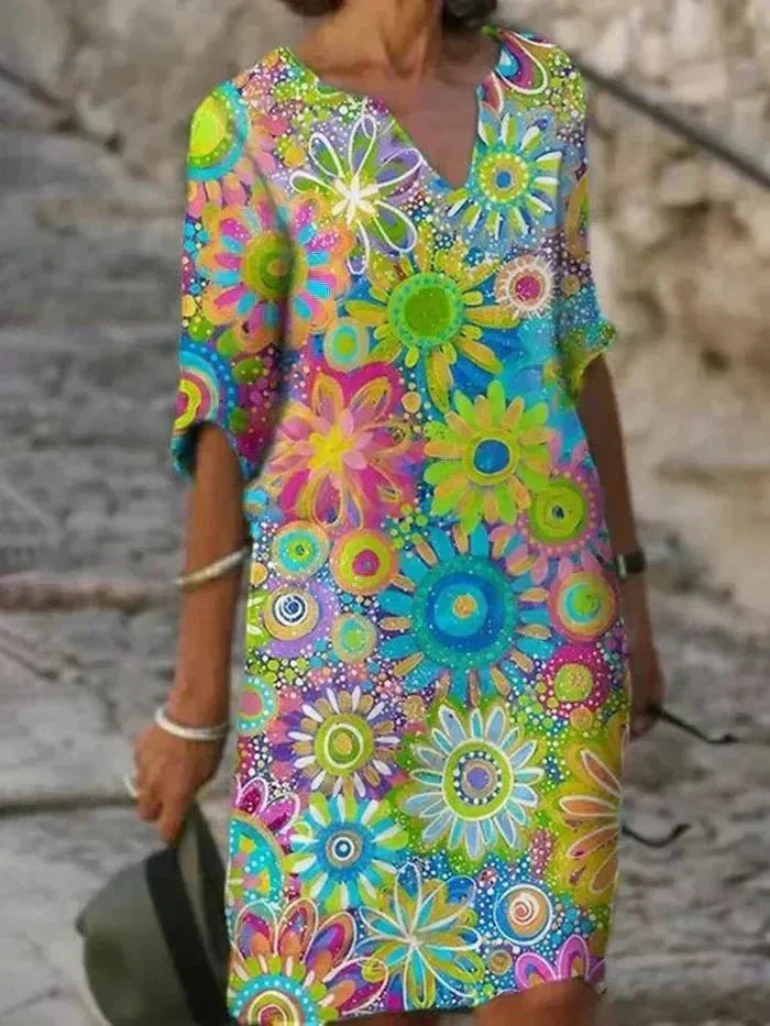 Annie | Robe Midi Fleurie Éclatante