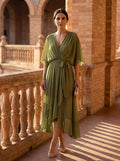 Monica - Robe en chiffon avec décolleté en V