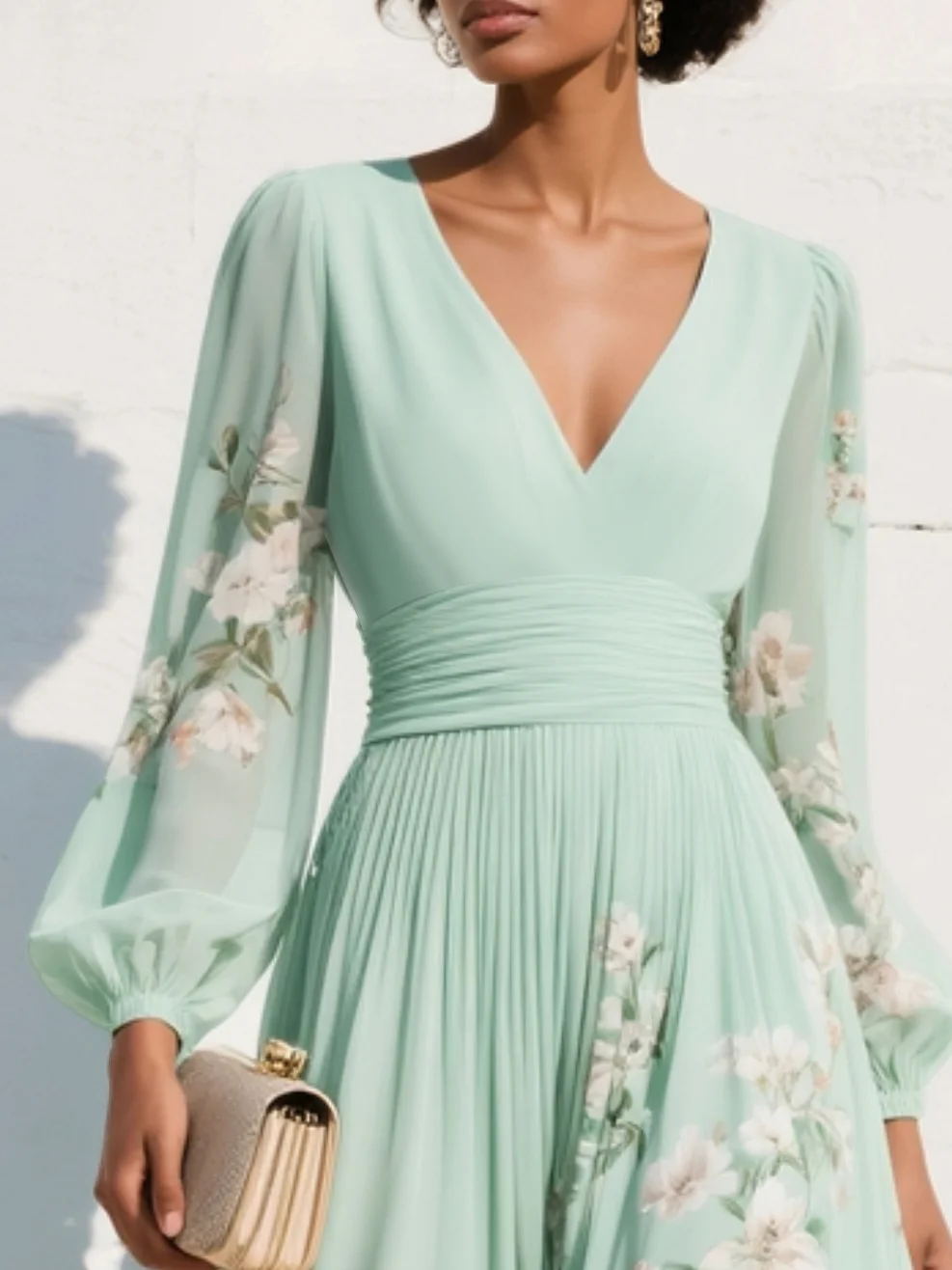 Odelia | Robe Midi Florale Élégante Fluide