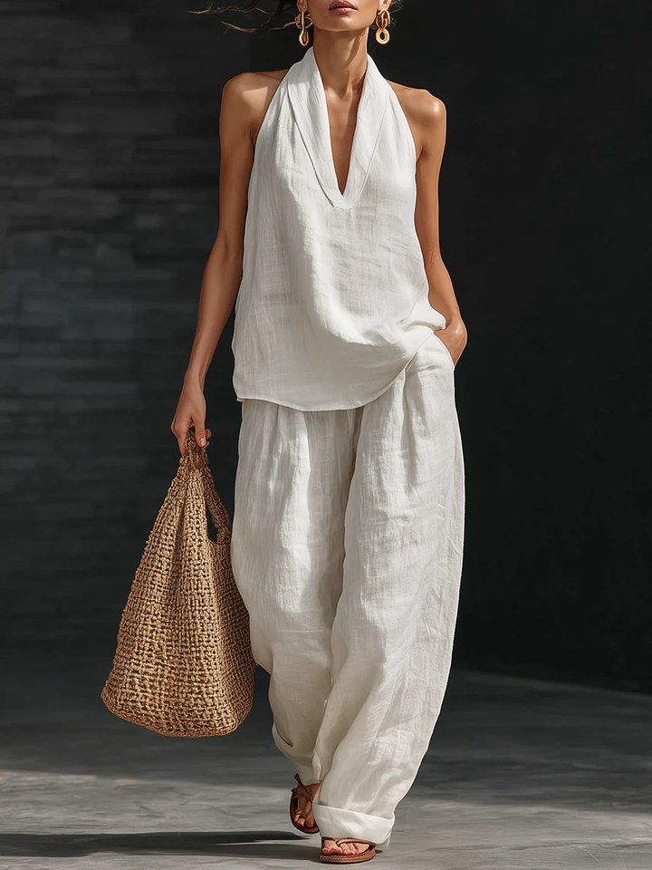 Zoë | Ensemble sans manches avec pantalon à jambes larges