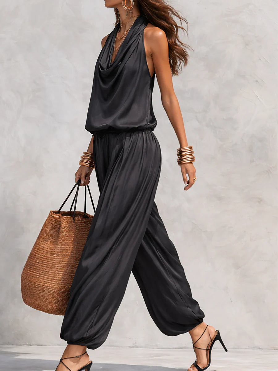 Ensemble Top Halter et Pantalons Plissés Serena