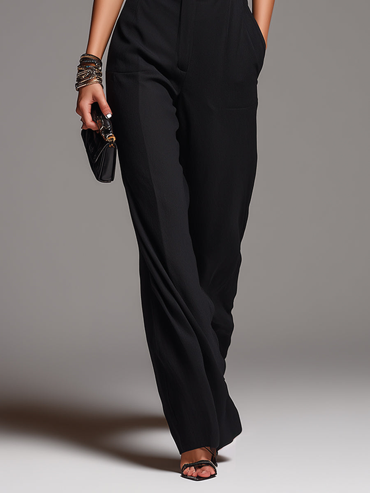 Ensemble Blouse en Chiffon Céleste et Pantalon Large