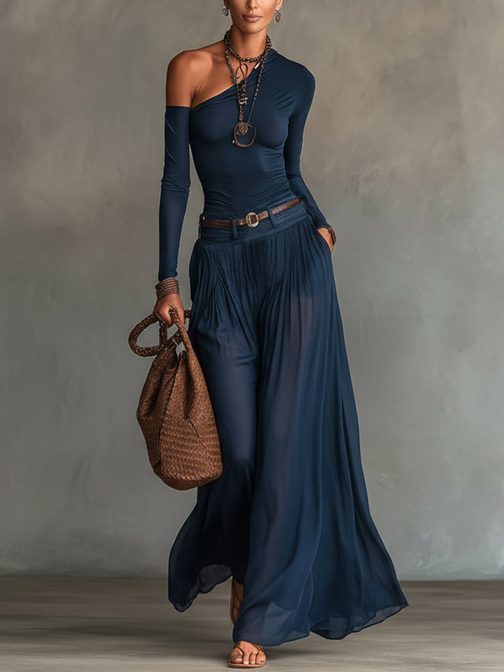 Ensemble Top à Épaule Démie et Jupe en Tulle