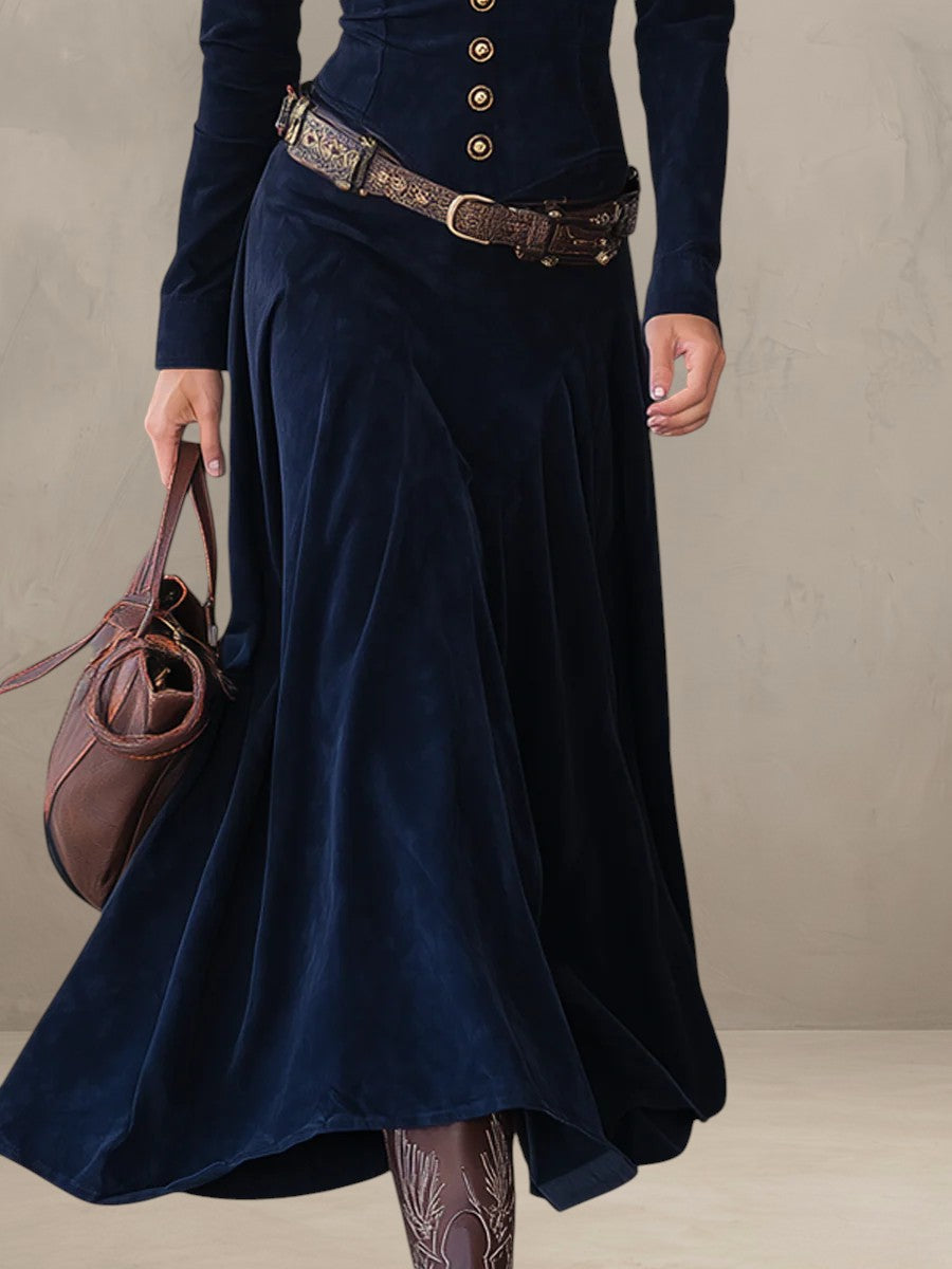 DANIA | ROBE MIDI EN SUEDE