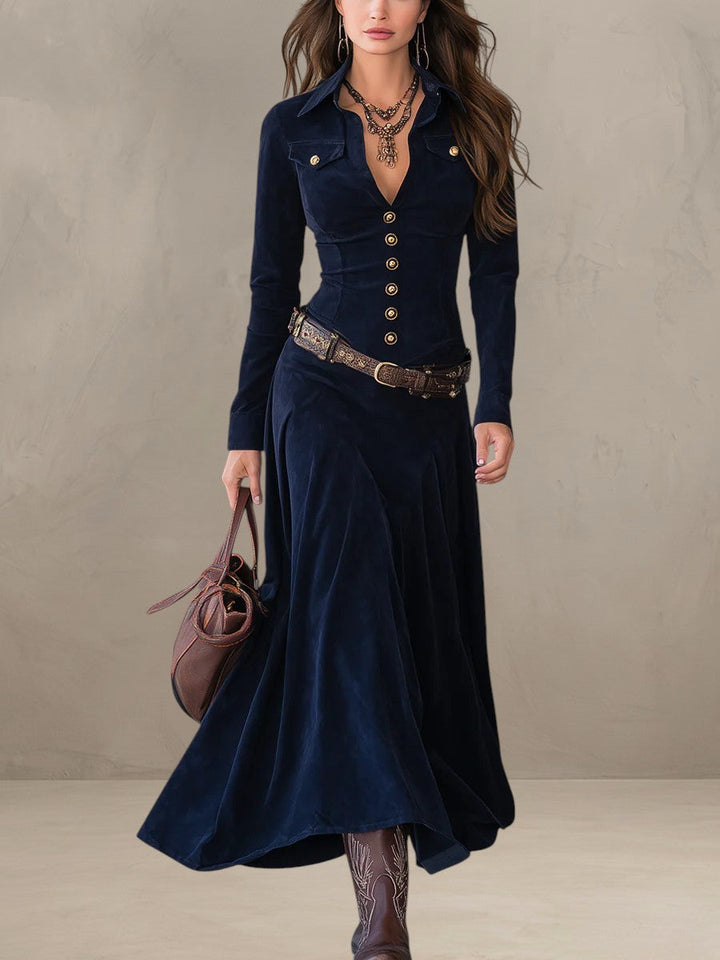 DANIA | ROBE MIDI EN SUEDE