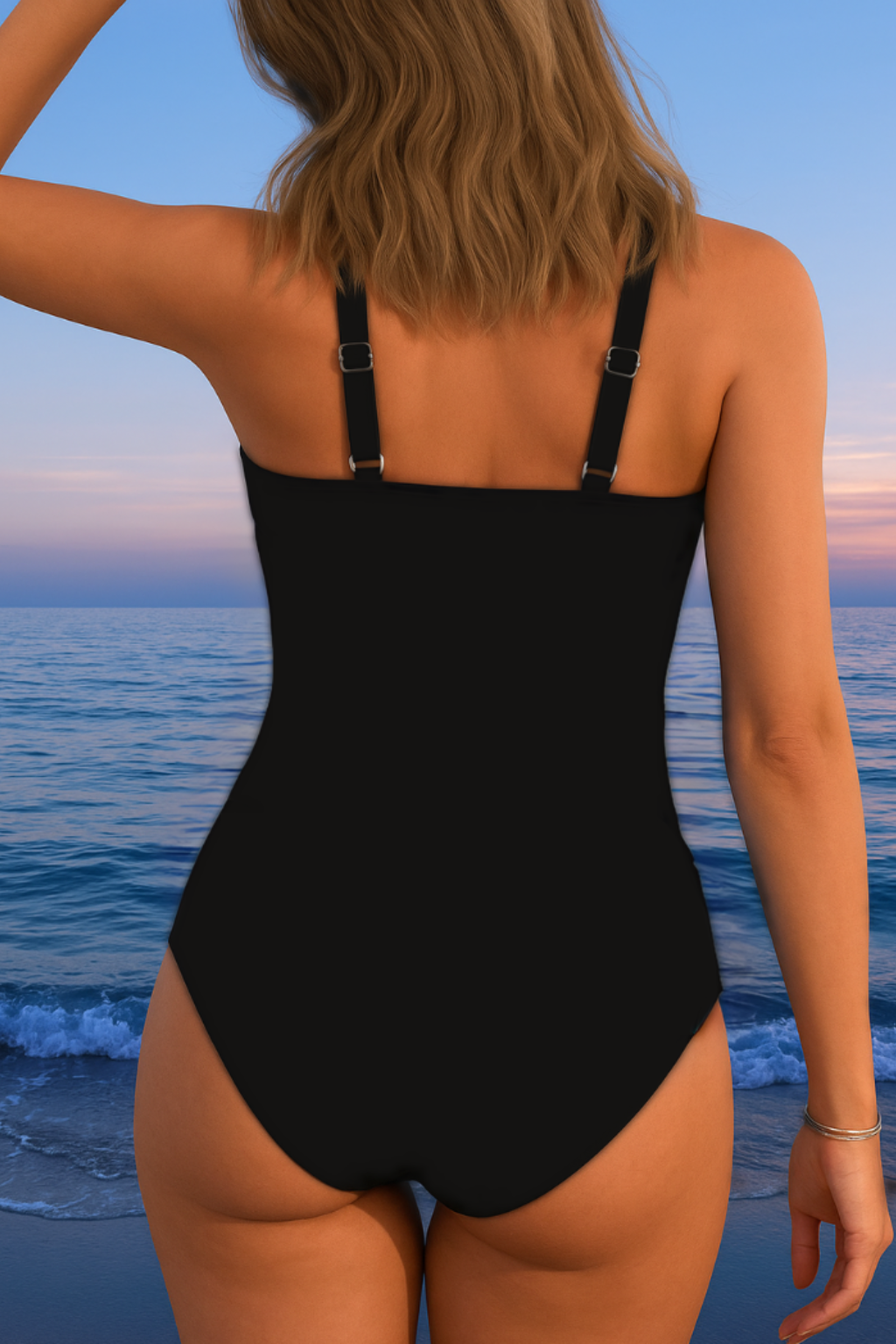 Aurora | Maillot de Bain Une Pièce Croisé Imprimé Multicolore & Cordon Ajustable