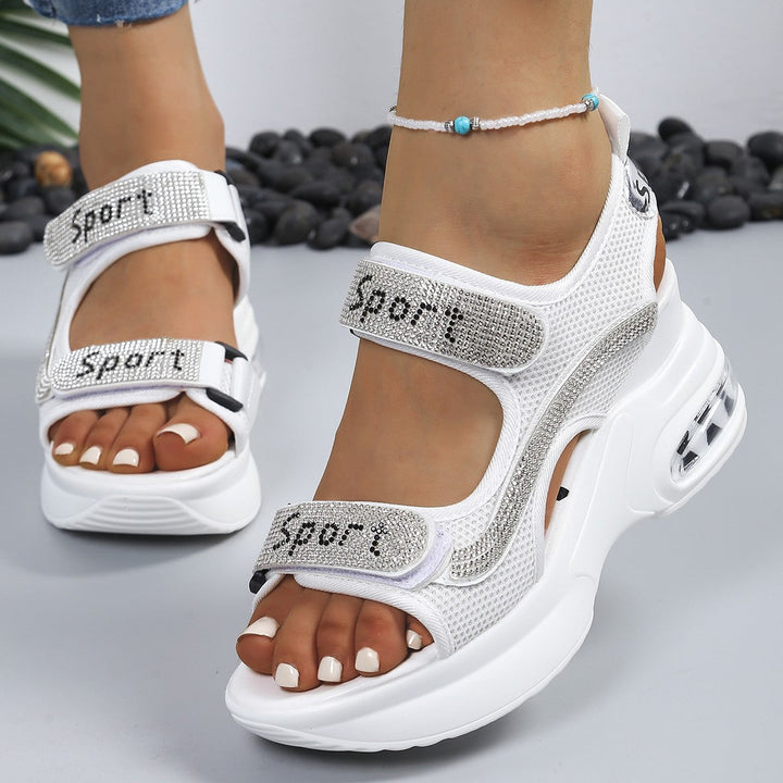Selena | Sandales Plateforme Confort Élégant avec Strass