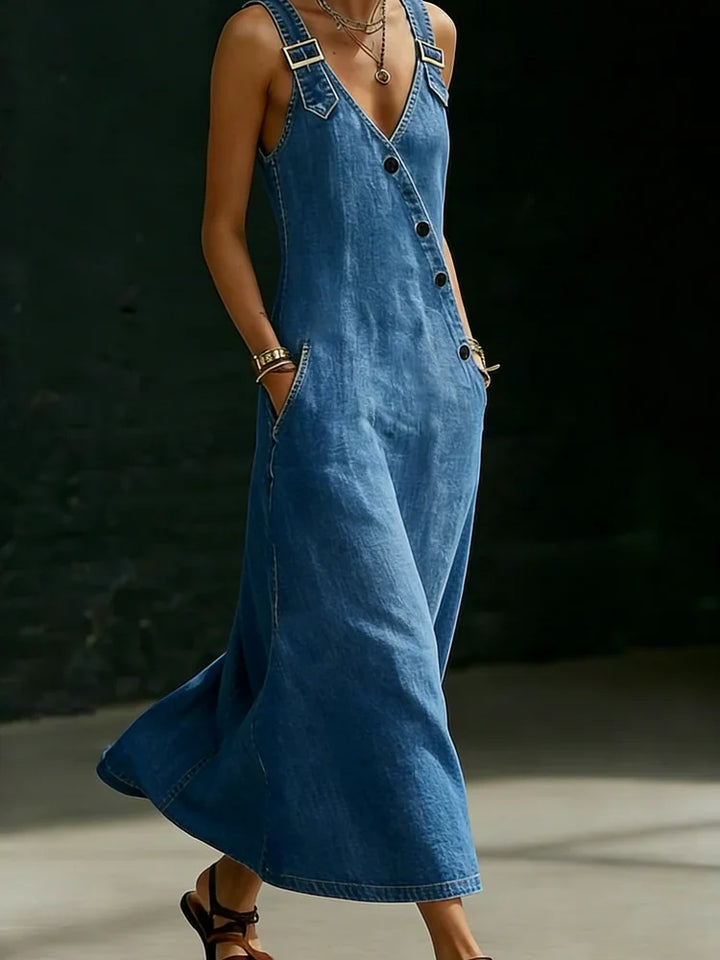 Vera | Robe en Jean Longue à Boutons
