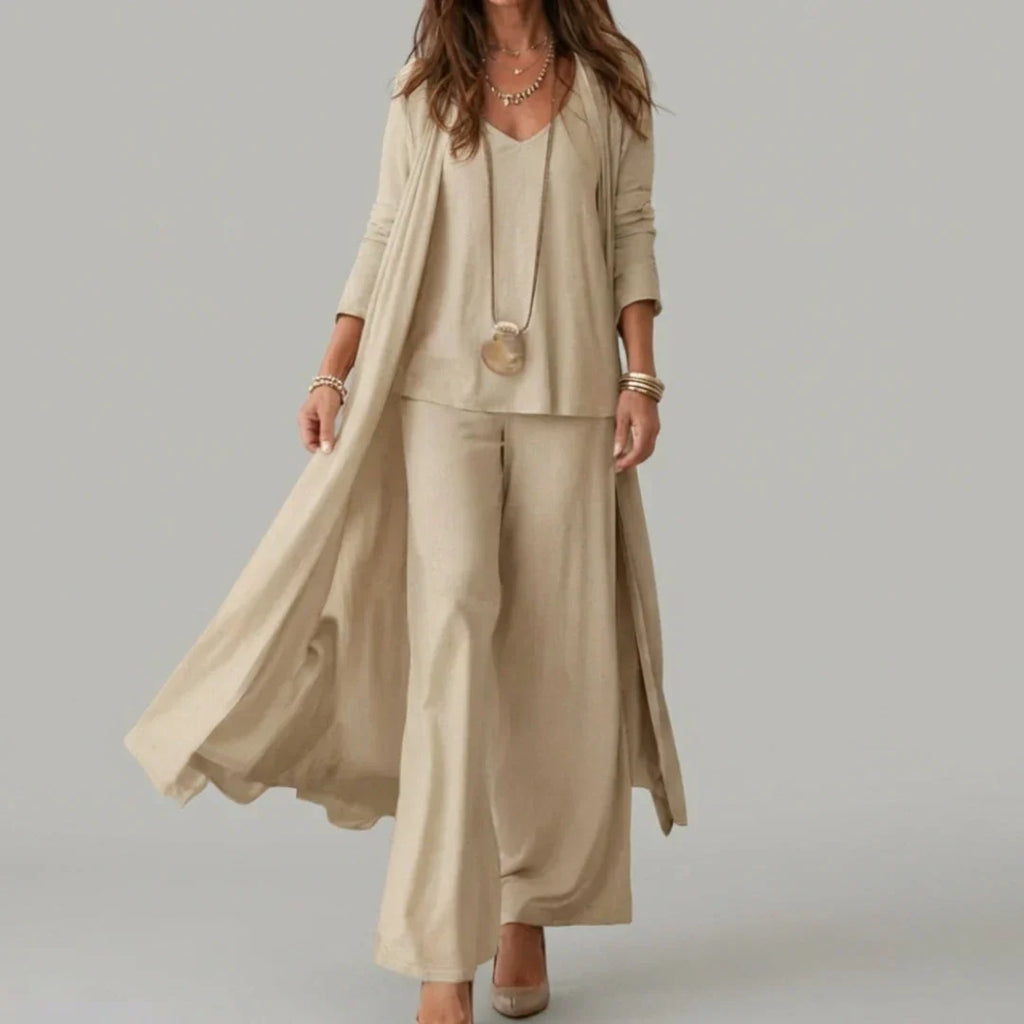 Raquel | Ensemble doux en trois pièces avec tunique et pantalon large