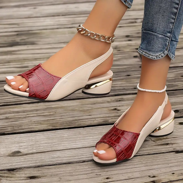Liora | Sandales Compensées Effet Croco & Bout Ouvert