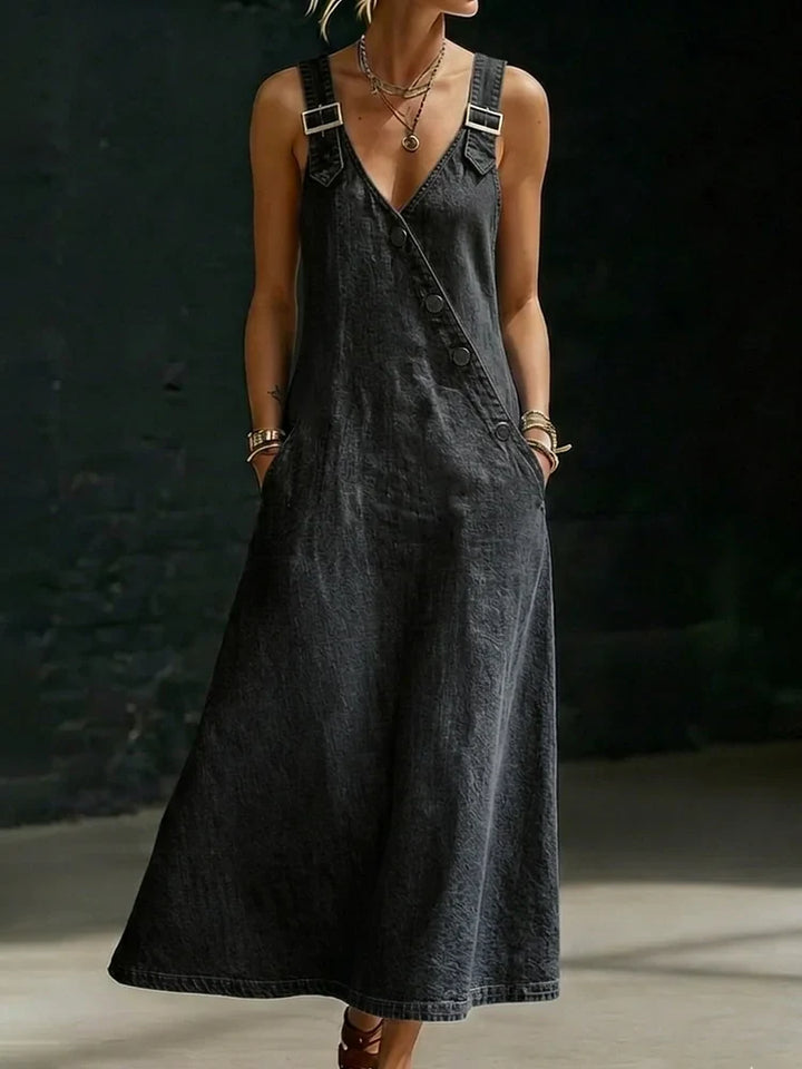 Vera | Robe en Jean Longue à Boutons