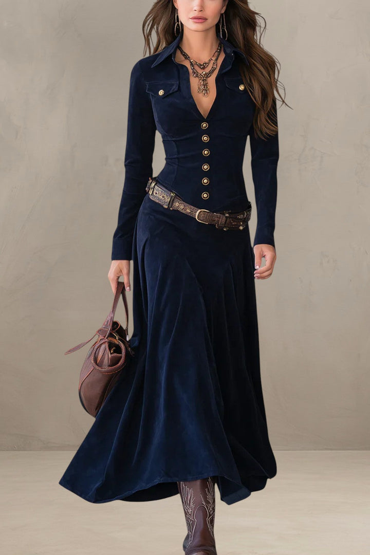 DANIA | ROBE MIDI EN SUEDE