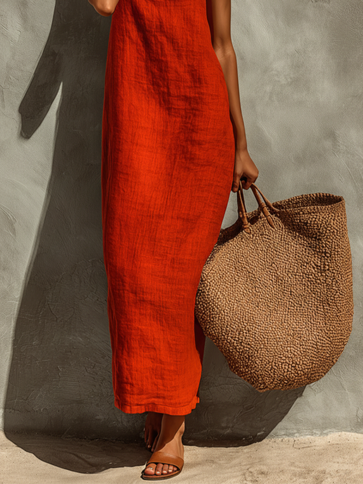 Robe Femme Avec Bretelles Fines & Décolleté Carré