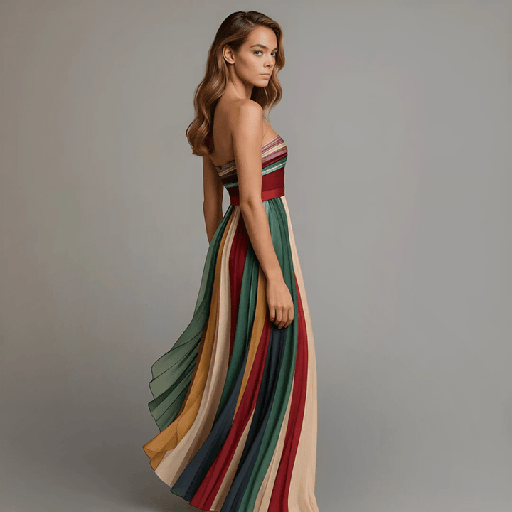 Lina | Robe Maxi Sans Manches Multicolore