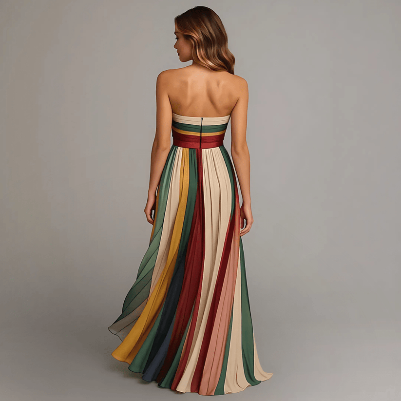 Lina | Robe Maxi Sans Manches Multicolore