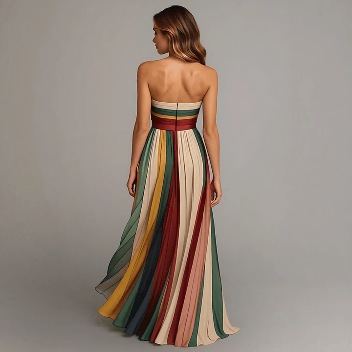 Lina | Robe Maxi Sans Manches Multicolore