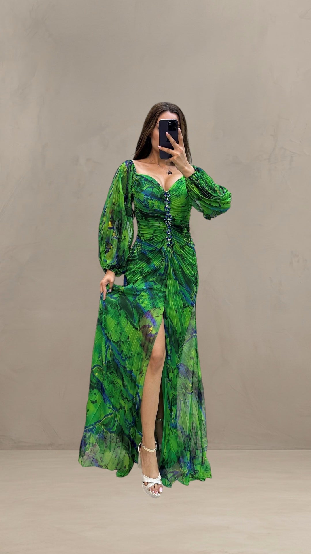 SOPHIE | ROBE DE SOIRÉE LONGUE PLISSÉE