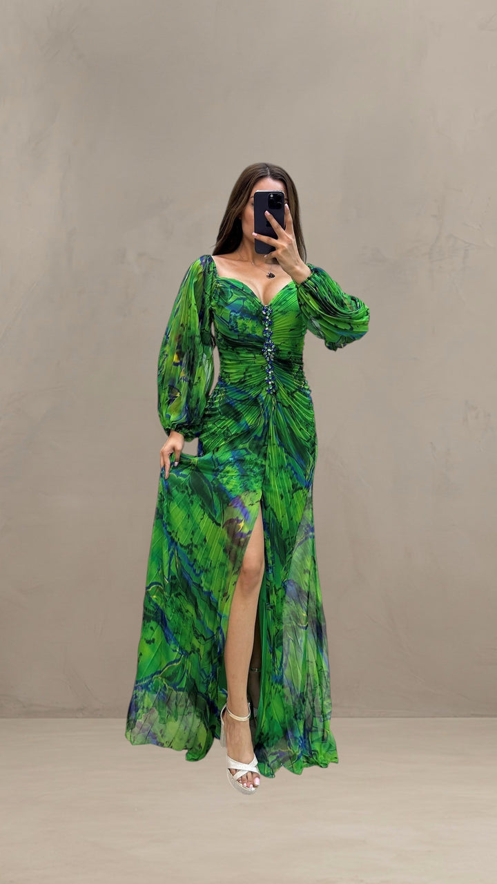 SOPHIE | ROBE DE SOIRÉE LONGUE PLISSÉE
