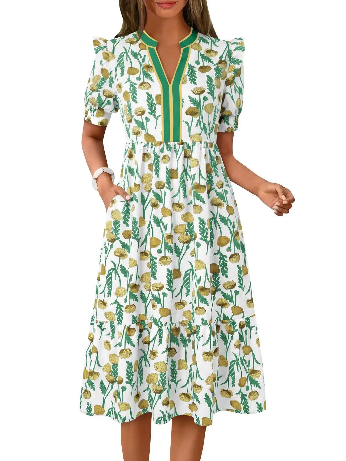 Laura | Robe Longue Fleurie Décontractée pour Femme