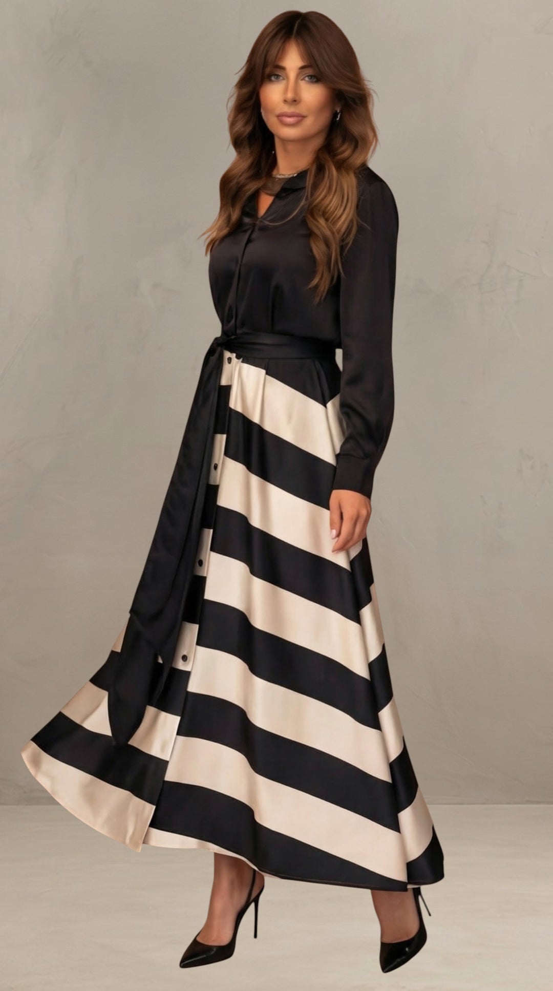 MILA | ROBE MAXI À RAYURES