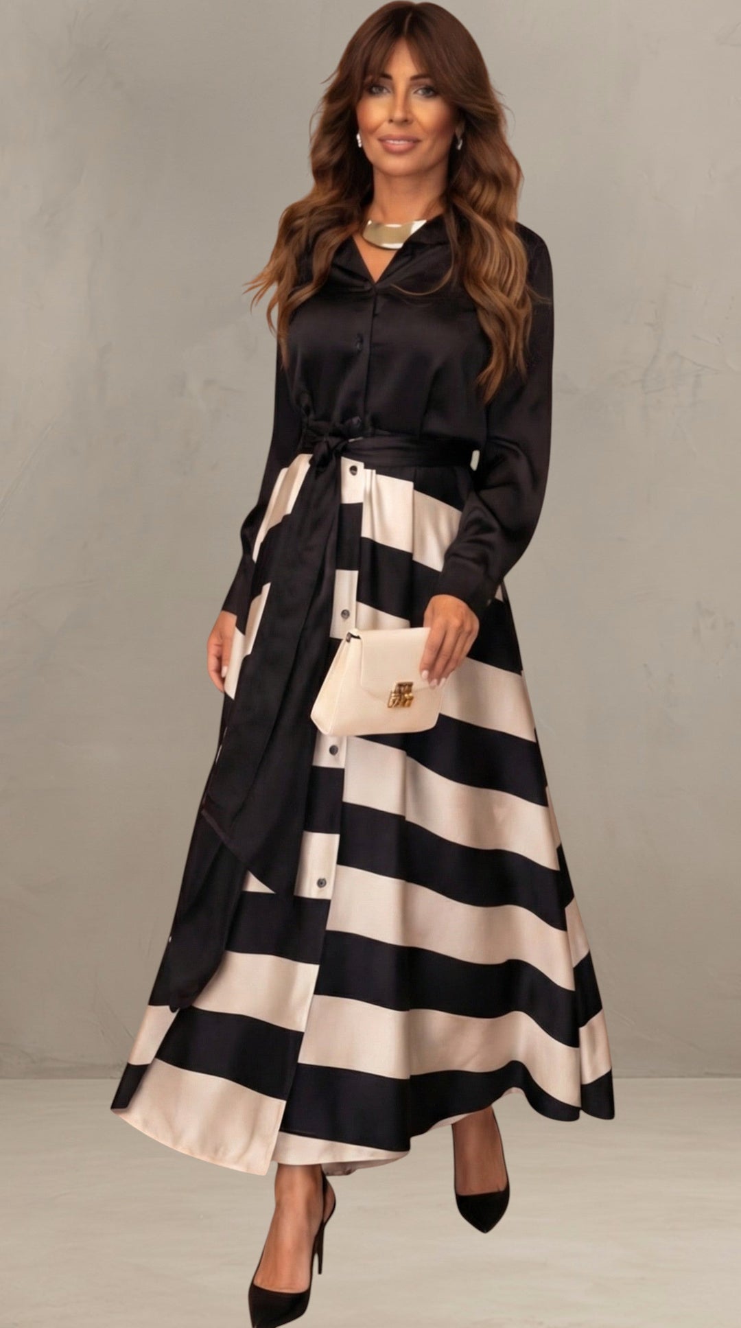MILA | ROBE MAXI À RAYURES