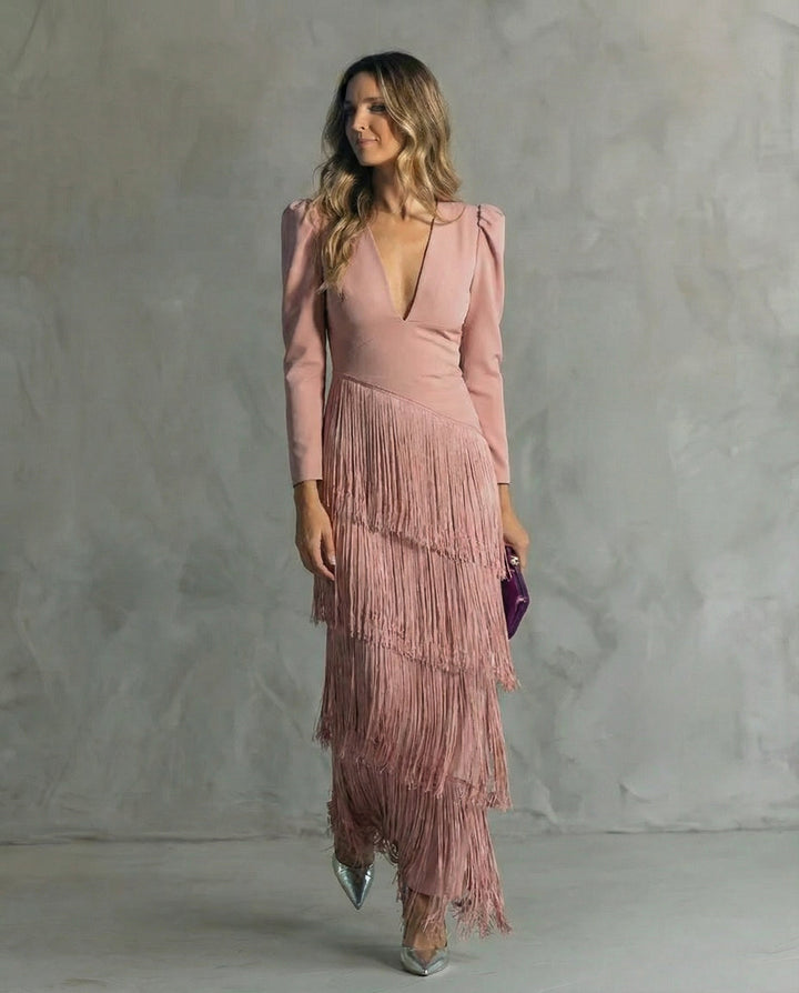 Clara | Robe Élégante à Franges