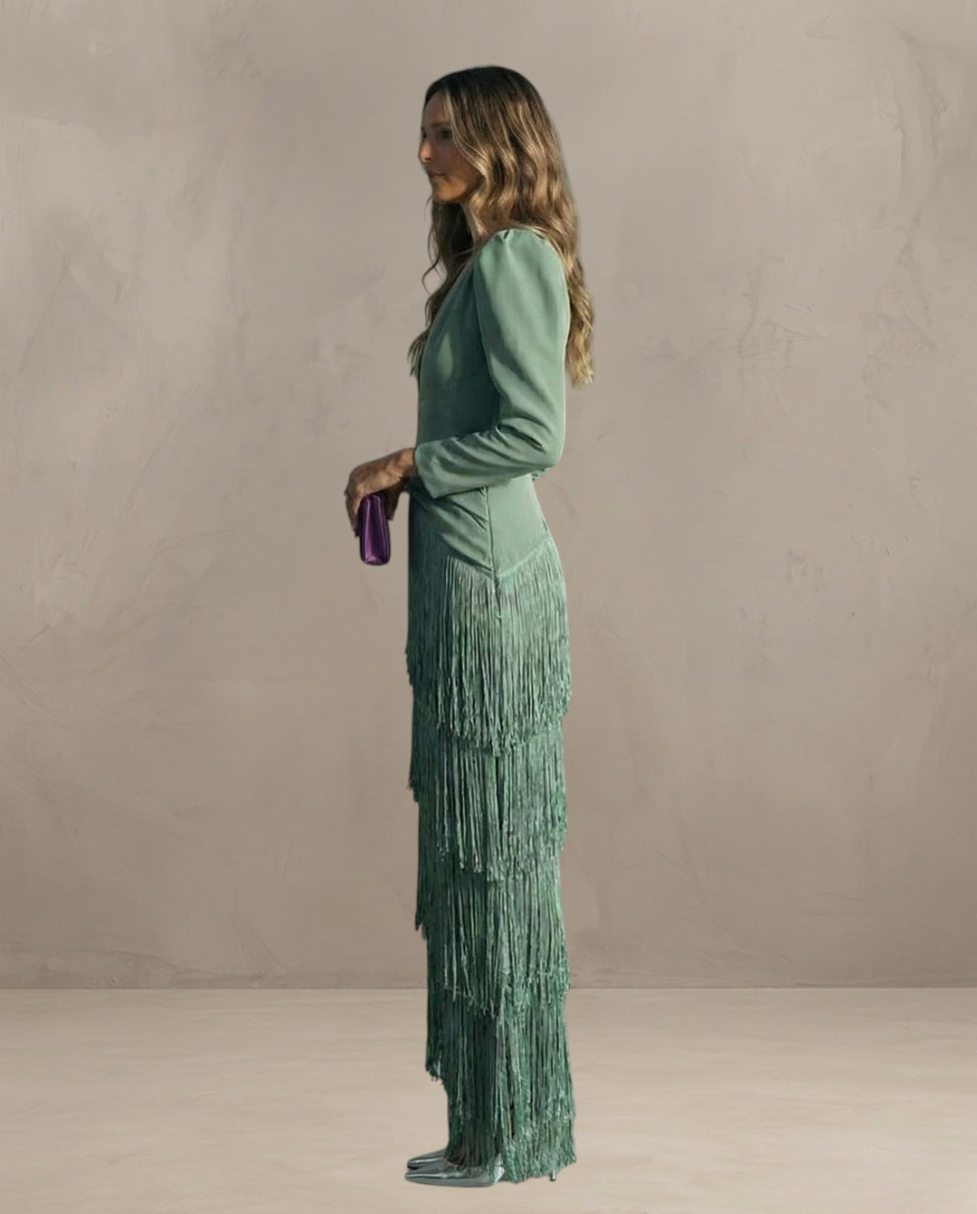 KLARA | ROBE ÉLÉGANTE AVEC MANCHES À FRANGES