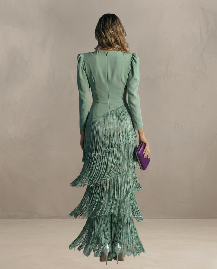 KLARA | ROBE ÉLÉGANTE AVEC MANCHES À FRANGES